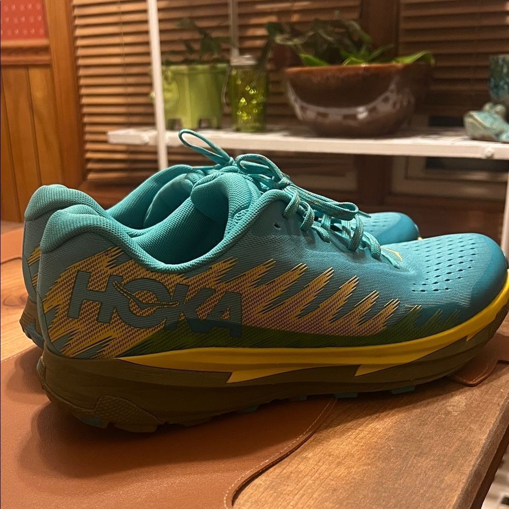 Hoka Men’s Blue and Yellow Athletic Shoes
